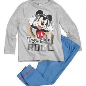 Disney Mickey Mouse Pyjama Mel. vaaleanharmaa Sininen