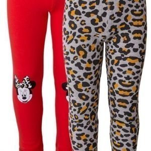 Disney Minnie Mouse Leggingsit 2 paria Kuviollinen/Red