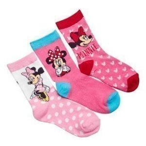 Disney Minnie Mouse Sukat 3-Pakkaus Eri värejä