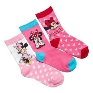 Disney Minnie Mouse Sukat 3-Pakkaus Eri värejä