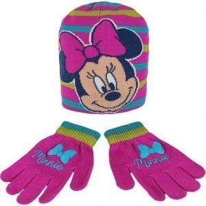 Disney Minnie Mouse Talvisetti Myssy + Sormikkaat