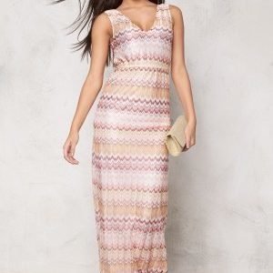 Dry Lake Ziczac Long Dress Pink Sunset