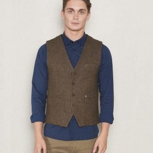 Dstrezzed Gilet Wool Tweed Coffe Melange