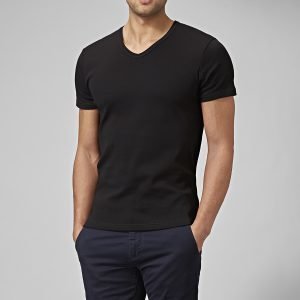 East West V-Neck T-Paita Musta