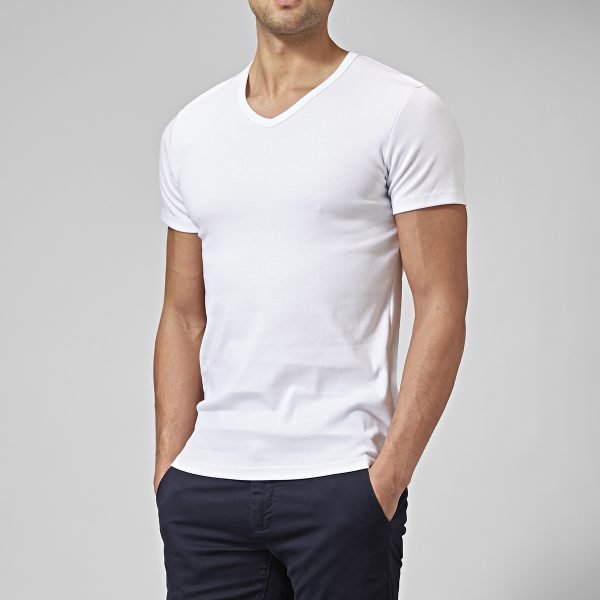 East West V-Neck T-Paita Valkoinen