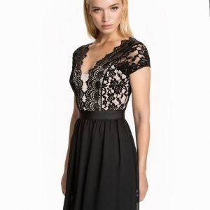 Elise Ryan Lace Chiffon Sheer Dress