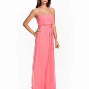 Elise Ryan Lace Trim Bandeau Maxi Dress