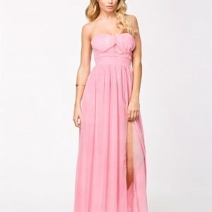 Elise Ryan Maxi Strapless Chiffon Dress Pale Pink