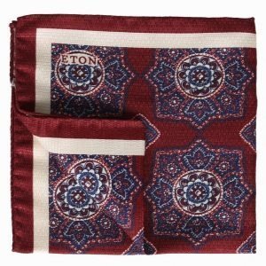 Eton Pocket Square Taskuliina Vaaleanpunainen/Punainen