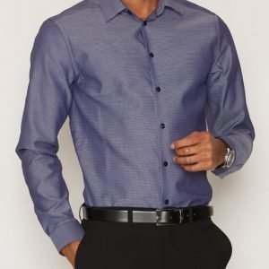 Eton Twill Shirt Kauluspaita Sininen