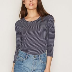 Filippa K Cotton Stripe Top Pitkähihainen Paita Navy