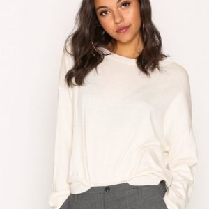 Filippa K Cropped Silk Mix Pullover Neulepusero Offwhite