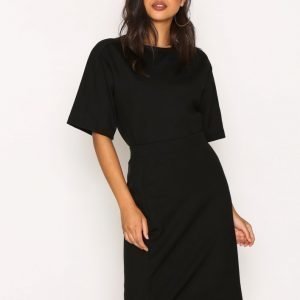 Filippa K High-Low Scuba Slit Skirt Midihame Black