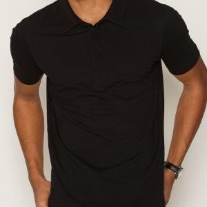 Filippa K M. Pique Poloshirt S/S Pikeepaita Black