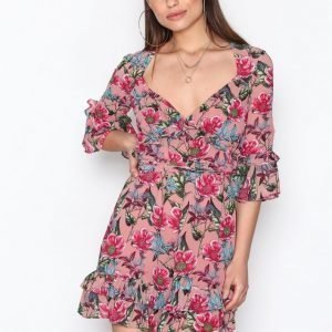 For Love & Lemons Churro Mini Dress Skater Mekko Pink