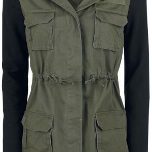 Forplay Contrast Sleeve Military Jacket Naisten Välikausitakki
