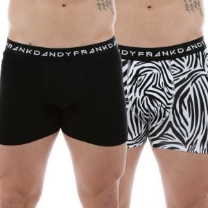 Frank Dandy 2p Zebra Boxer Bokserit Musta / Valkoinen