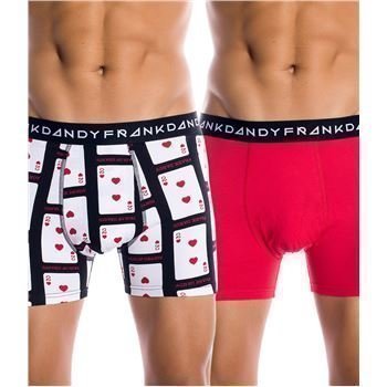 Frank Dandy Pair Of Hearts Boxer Black Red 2 pakkaus