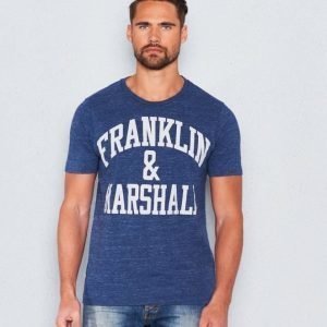 Franklin & Marshall Basic Logo Tee Blue Melange