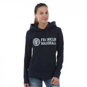 Franklin & Marshall Classic Logo Hoodie Vetoketjuhuppari Sininen