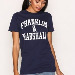 Franklin & Marshall R Neck T-Shirt T-Paita Navy