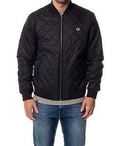 Fred Perry Quilted Bomber Jacket Black