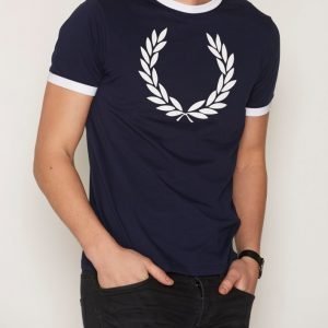 Fred Perry Ringer T-Shirt T-paita Carbon Blue