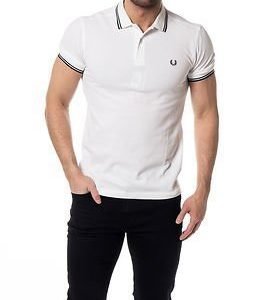 Fred Perry Slim Fit Twin Tipped Shirt White/French Navy