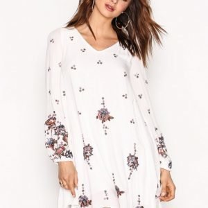 Free People Oxford Embroiderered Mini Loose Fit Mekko Neutral