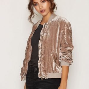 Free People Rouched Velvet Bomber Takki Hiekka