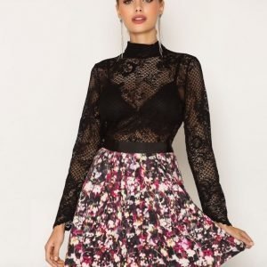 French Connection Midnight Bloom Ottoman Skirt Minihame Black