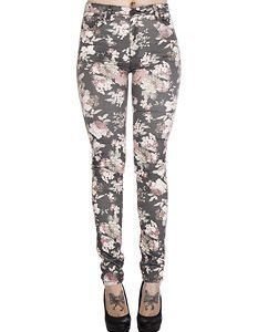 Frieda Floral Jeans Grey