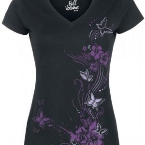 Full Volume By Emp Butterflies V Neck Naisten T-paita