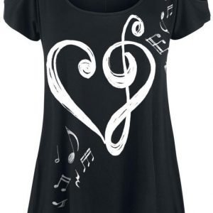 Full Volume By Emp Heart Clef Shirt Naisten T-paita