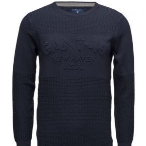 GANT Active Logo Barstripe Crew pyöreäaukkoinen neule