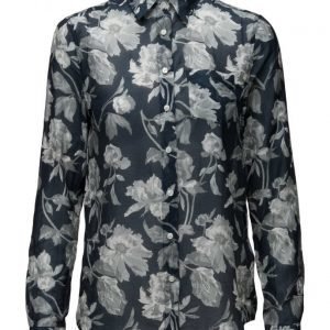 GANT O1. Monochrome Flower Print Voile pitkähihainen paita