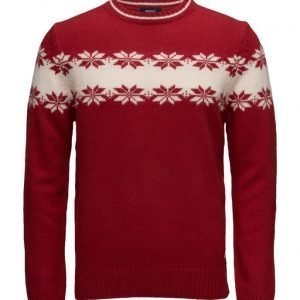 GANT W. Lambswool Chest Snowflake Crew pyöreäaukkoinen neule