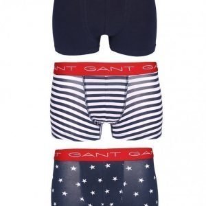 Gant 3-P Trunk Stars Stripes Bokserit Marine