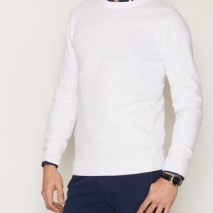 Gant Active Logo Barstripe Crew Neulepusero White