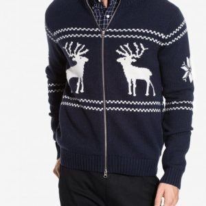 Gant Christmas Zip Jacket Neulepusero Marine