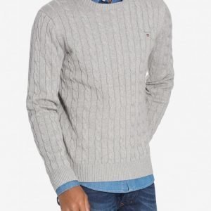 Gant Cotton Cable Crew Pusero Grey Melange