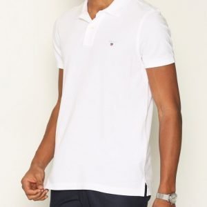 Gant Fitted Pique Rugger Pikeepaita White