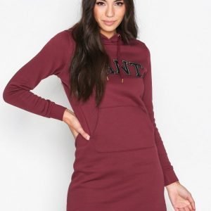 Gant Gold Chenille Hood Dress Pitkähihainen Mekko Red