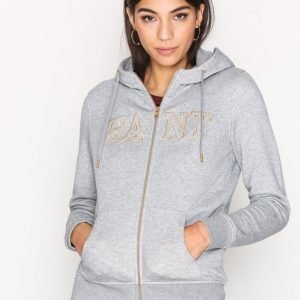 Gant Gold Full Zip Hoodie Svetari Grey Melange