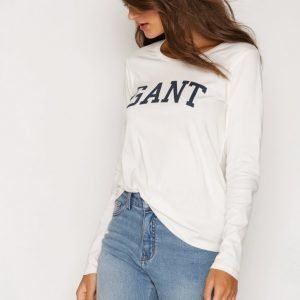 Gant Logo T-Shirt Ls Pitkähihainen Paita Munankuori