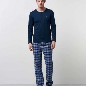 Gant Pajama Set Flannel W. Henley 405 Navy