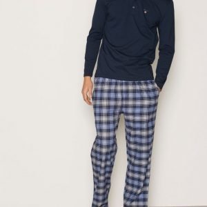 Gant Pajama Set Flannel W. Pyjamasetti Navy