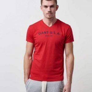 Gant Seasonal V-neck T-shirt GANT USA 610 Red