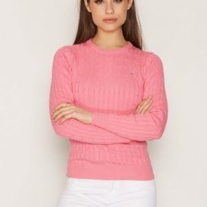 Gant Stretch Cotton Cable Crew Neulepusero Lipstick