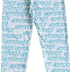 Gardner and the gang Leggingsit Hotdogs repeat turquoise Grey